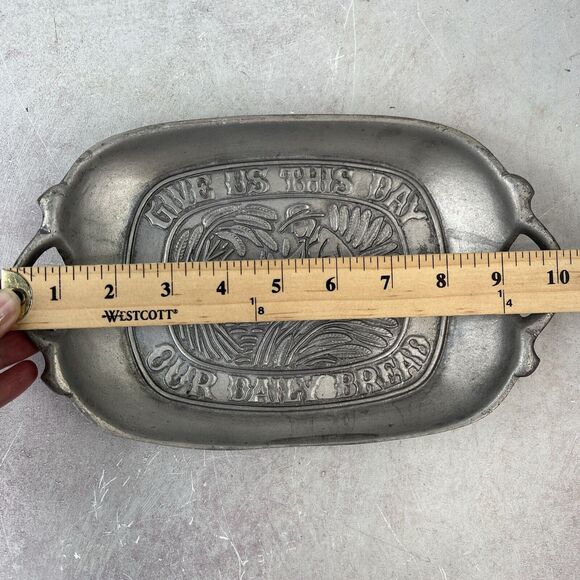 Vintage 1972 SMC Sexton & Wilton Pewter Tray Give Us This Day Our Daily Bread - Picture 7 of 8